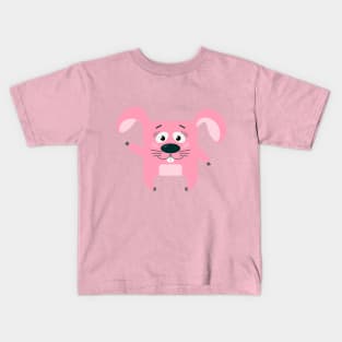 Square Pink Bunny Kids T-Shirt